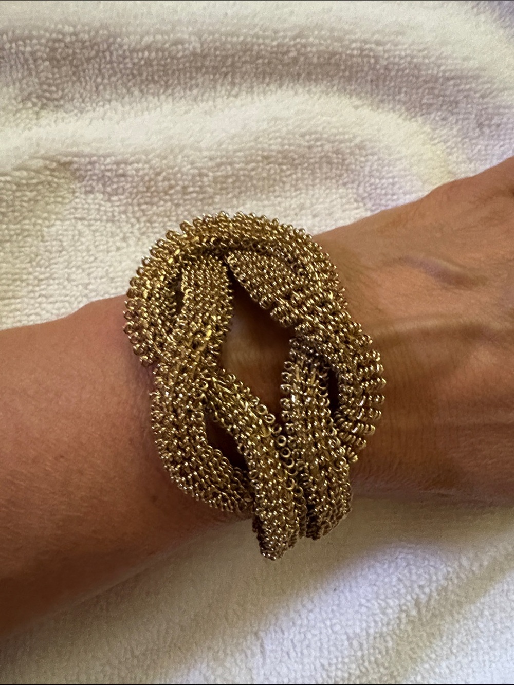 Knot Link Gold-Tone Statement Bracelet